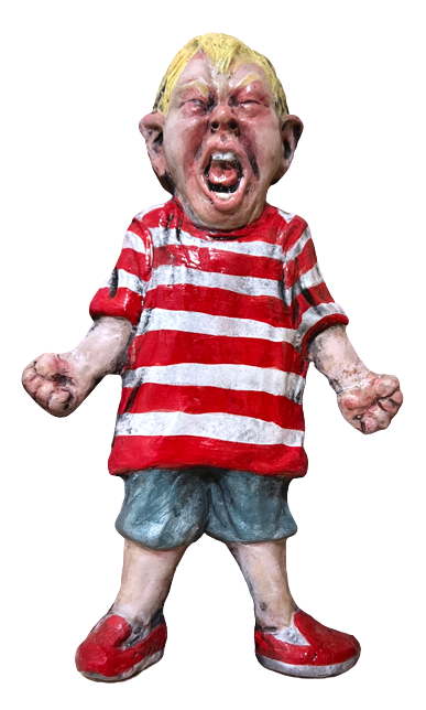 WallWorks - Angry Boy (Striped  T-Shirt)