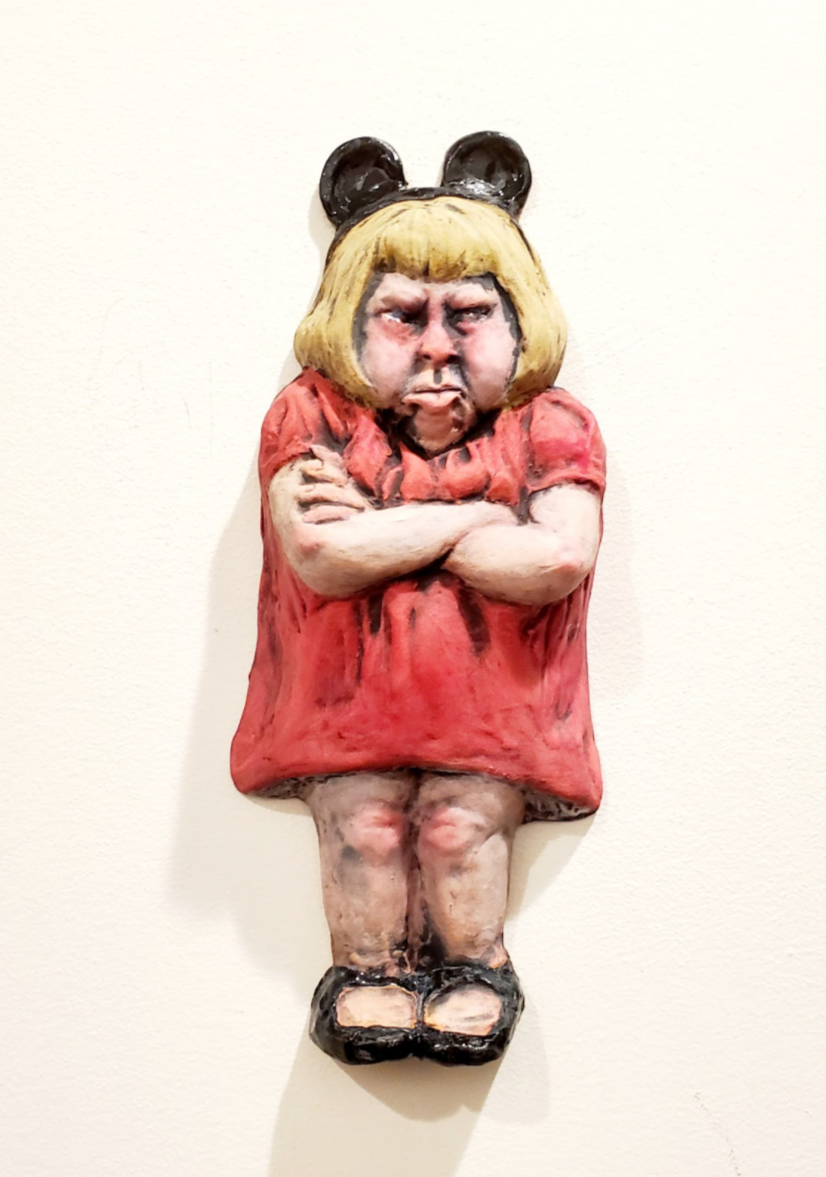 WallWorks - Difficult Child in Red Dress and Mouse Ears