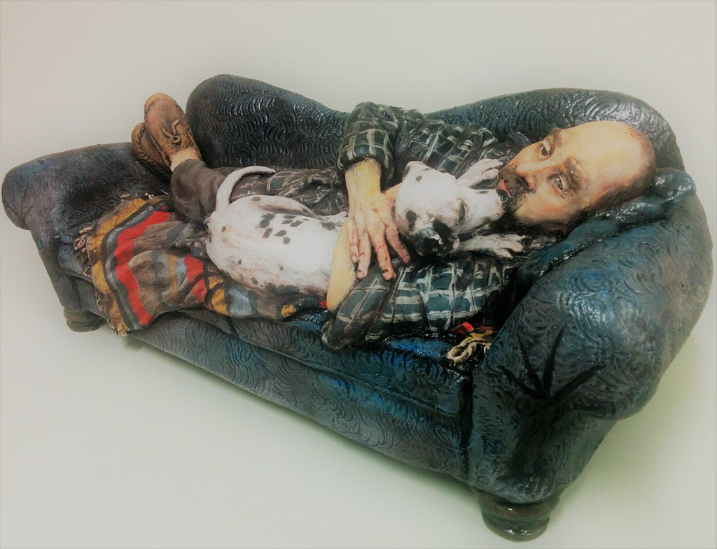Man and His Dog on the Couch