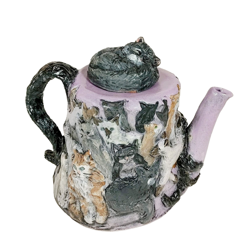 Relief Series - Clowder of Cats (Teapot)
