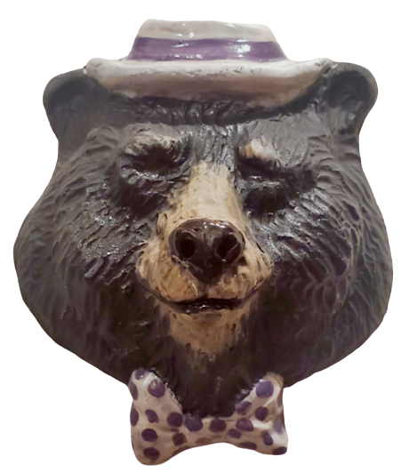 WallWorks - Sunday Best Bear (White/Purple Hat and Bowtie)